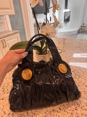 Gucci Hysteria Black Patent Leather Hobo Bag
